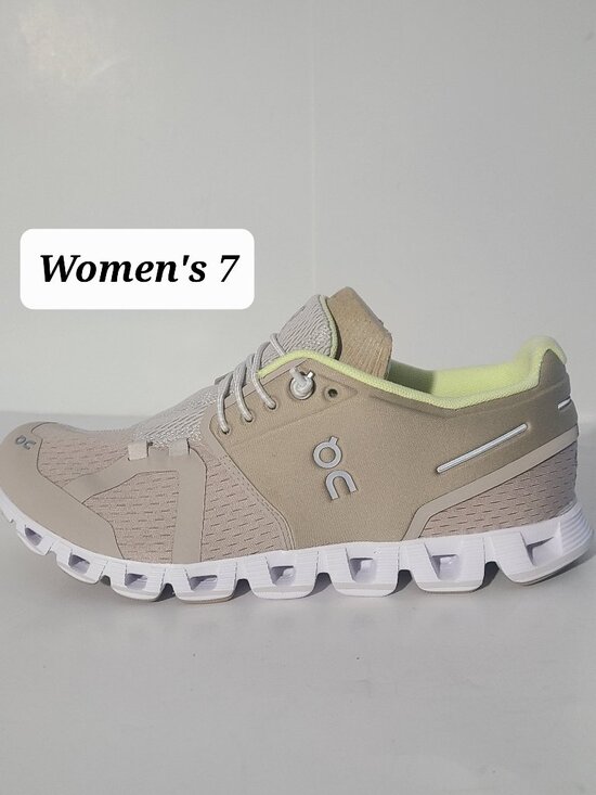 On Running Shoes - On Cloud Beige/White/Yellow Women's Shoes Size 7 NWOB